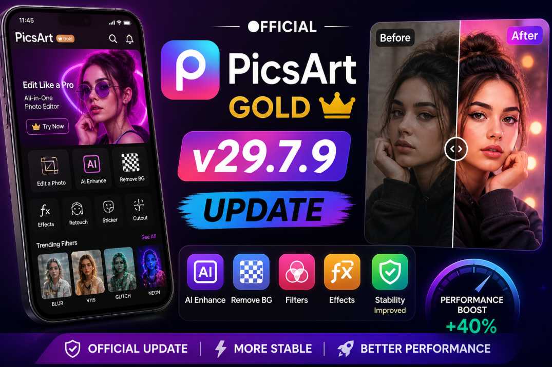 Official PicsArt Gold v29.7.9 Update – Features & Stability Performance Review